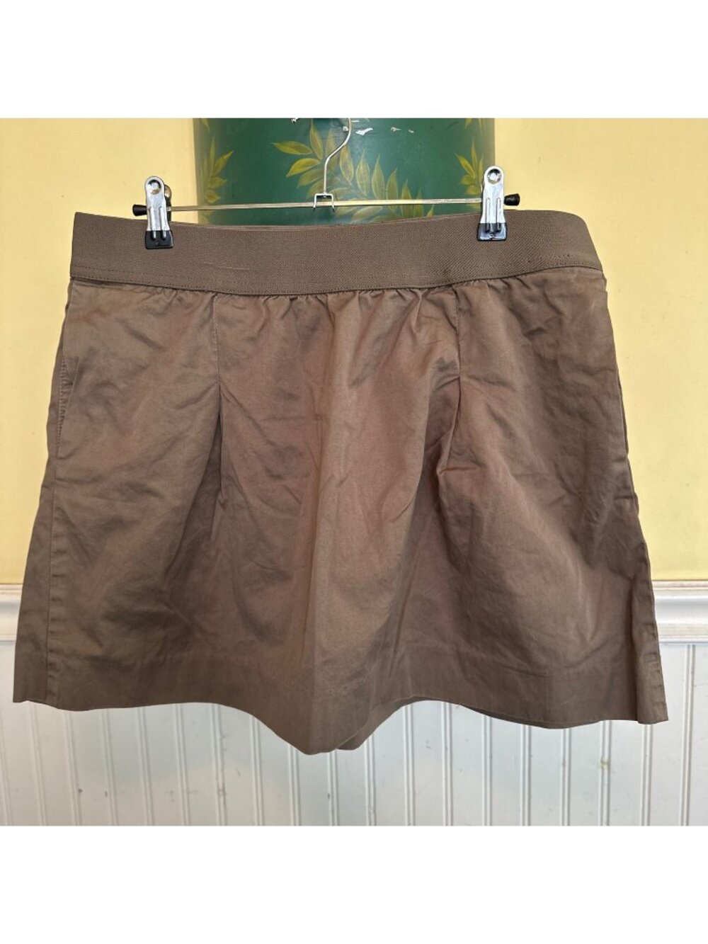 J. Crew Vintage 90s Cotton MIni Skirt Stretch Pull on with pockets  sz 10
